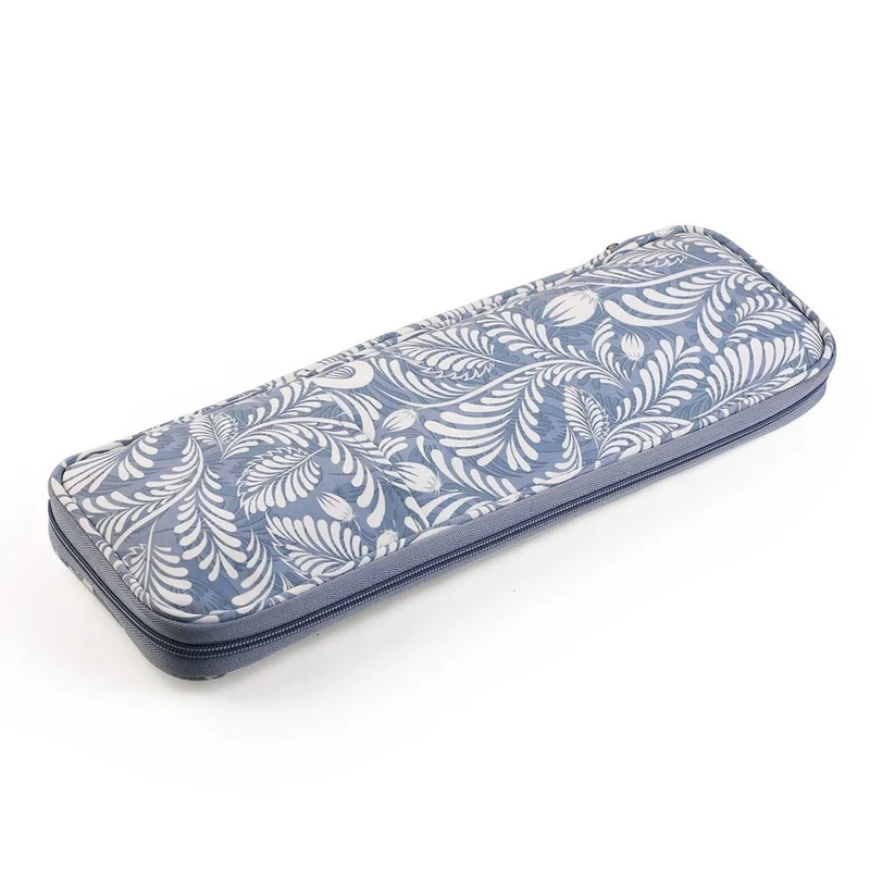 Poppy Crafts Knitting Needle Storage Case #1 - Blue-Grey Blooming Fern