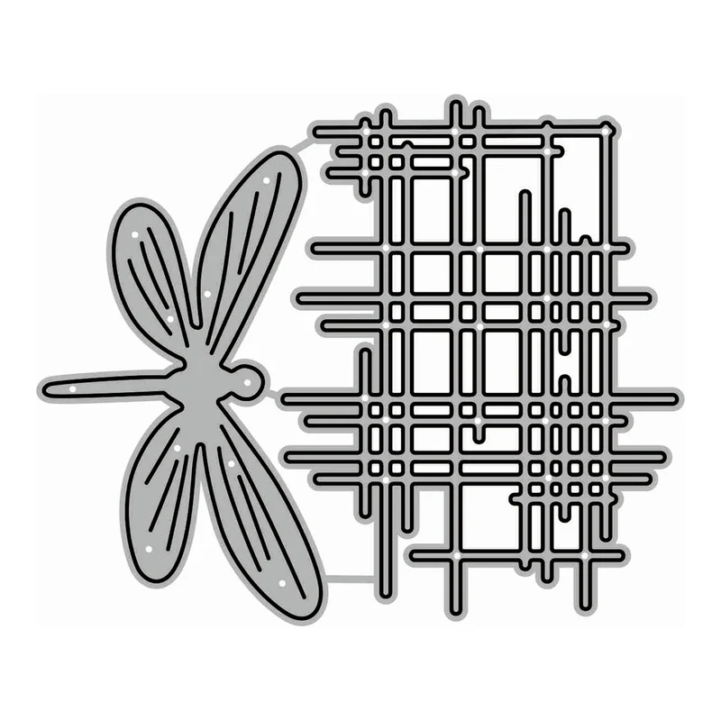 Poppy Crafts Cutting Dies #1538 - Dragonfly Background
