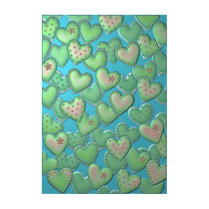 Poppy Crafts 3D Embossing Folder #252 - Heart Motif