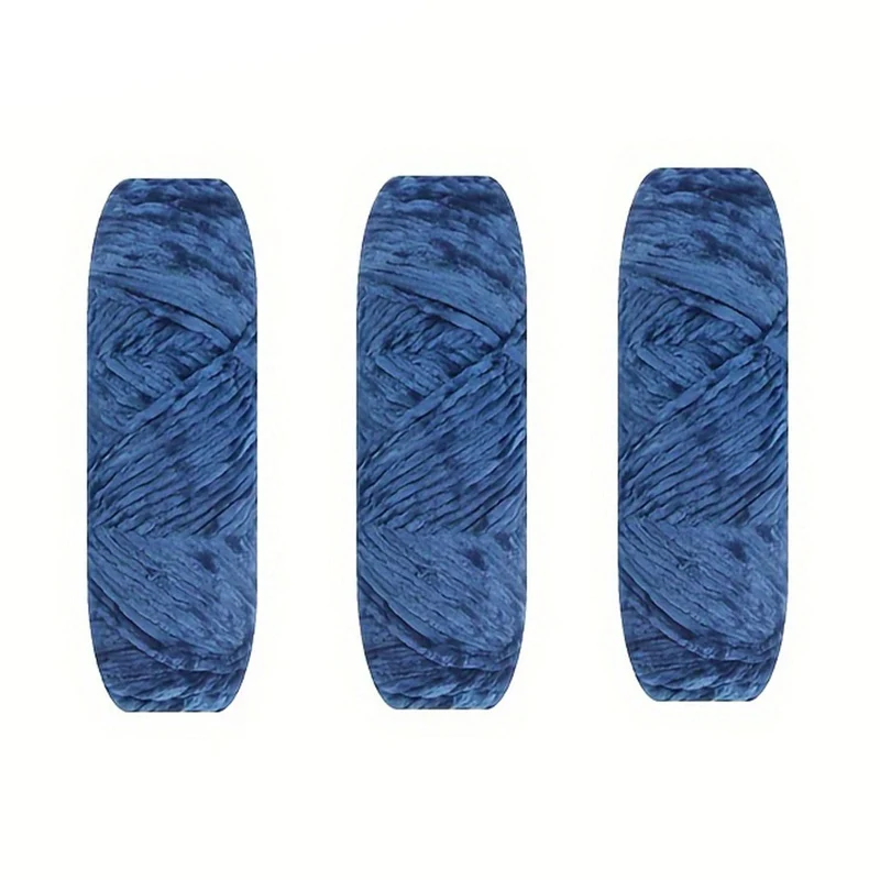 Poppy Crafts Velour Yarn 100g 3 Pack - Navy