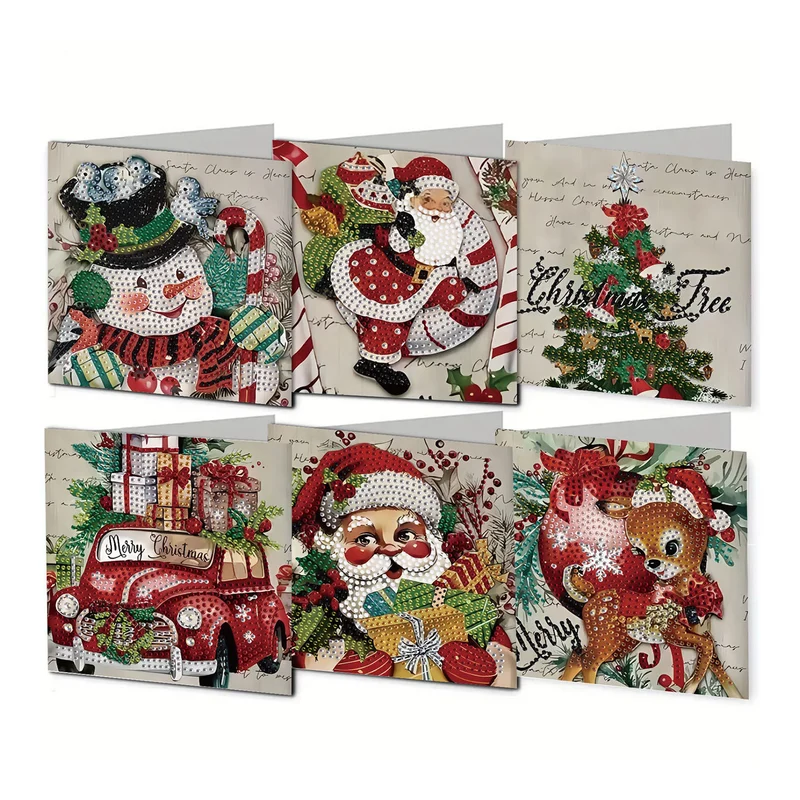 Poppy Crafts Diamond Art Greeting Card Kit #104 - Festive Christmas
