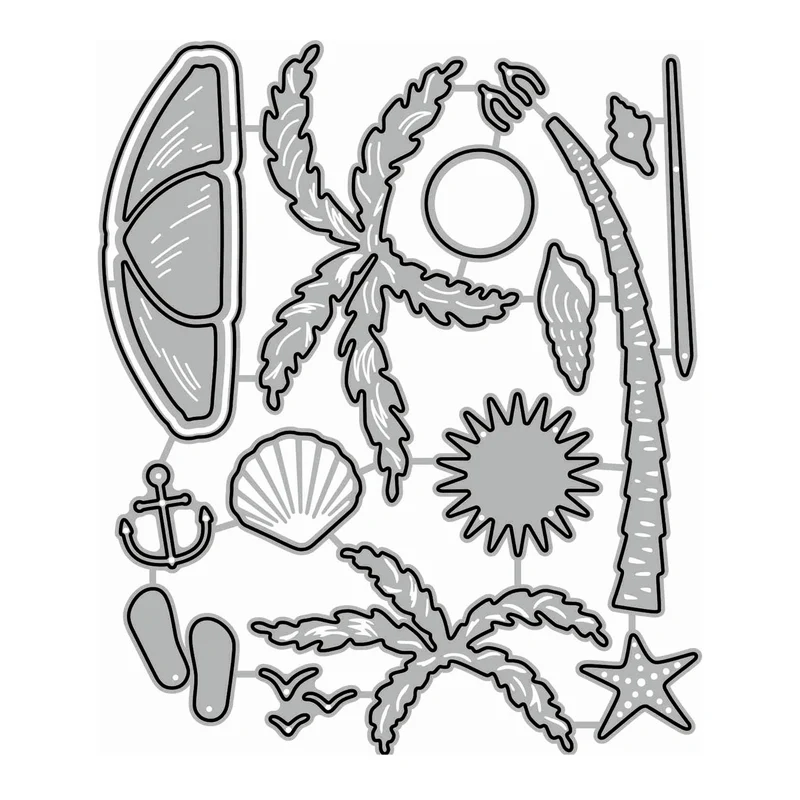 Poppy Crafts Cutting Dies #1775 - Beach Holiday