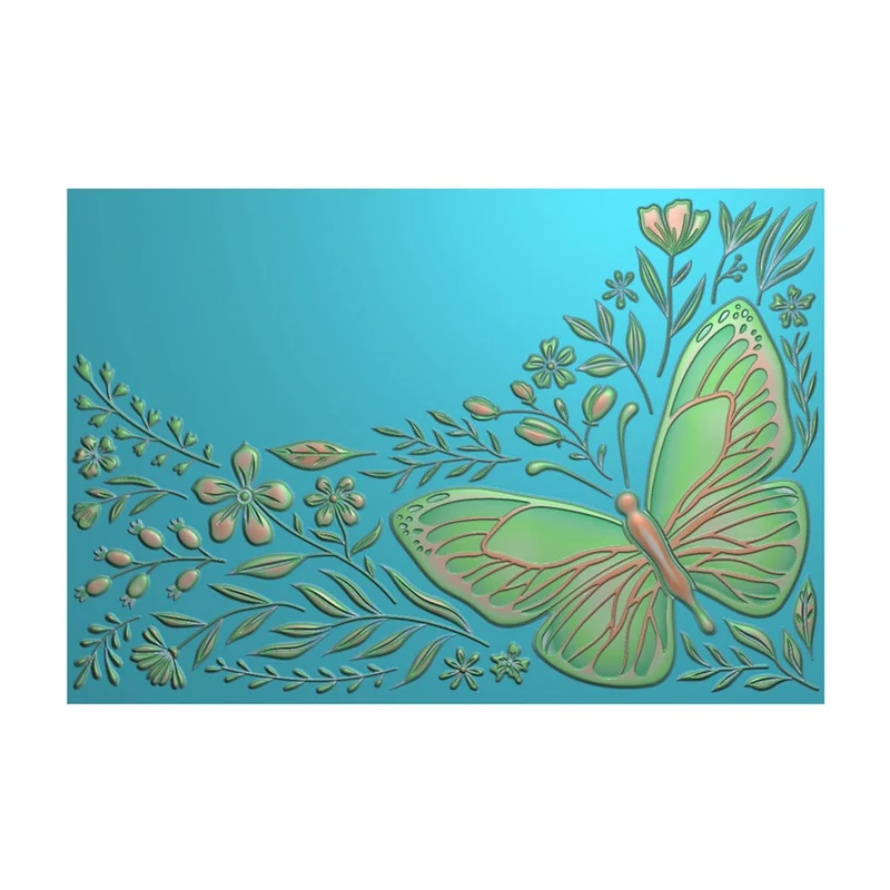Poppy Crafts 3D Embossing Folder #214 - Butterfly Blooms