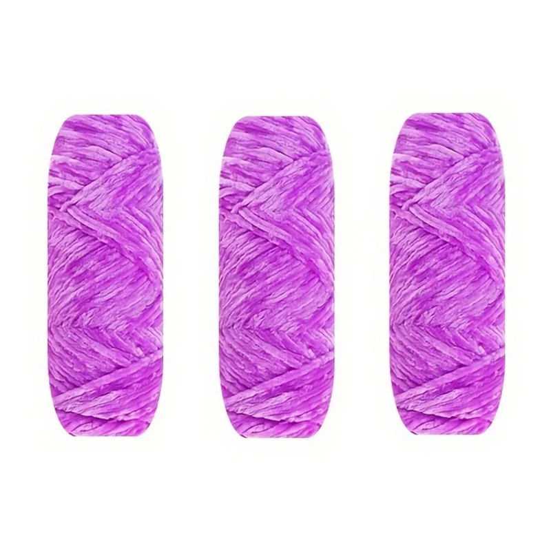 Poppy Crafts Velour Yarn 100g 3 Pack - Purple