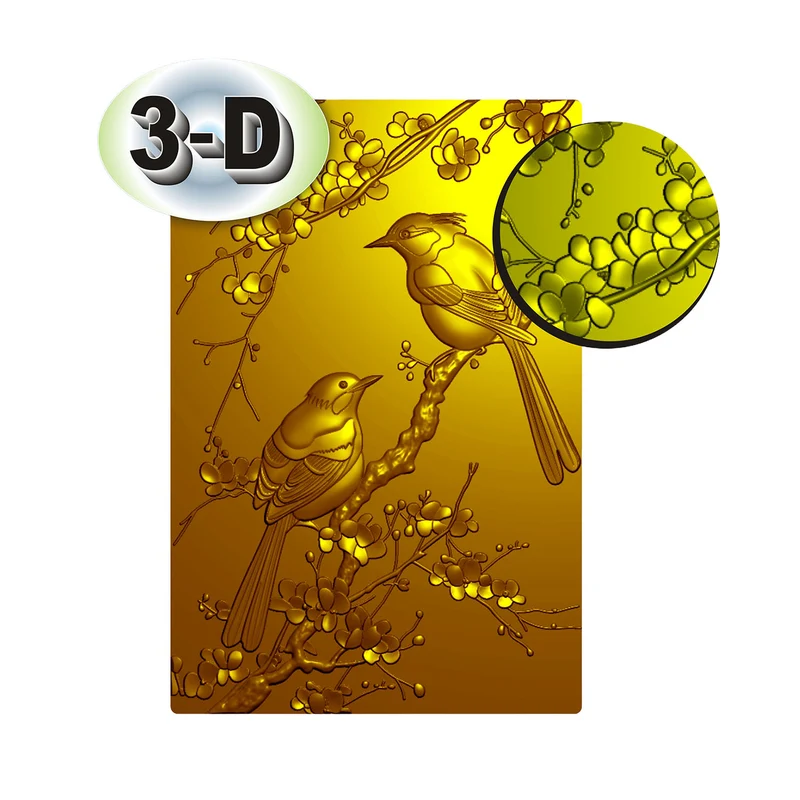 Poppy Crafts 3D Embossing Folder #325 - Blossom Birds