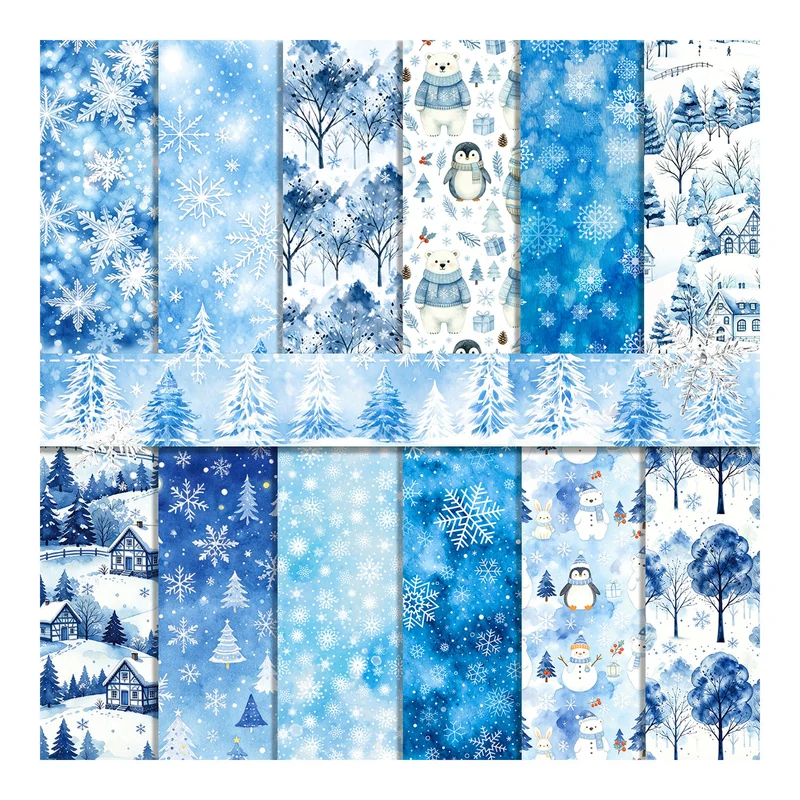 Poppy Crafts 12" x 12" Paper Pack #201 - Winter Wonderland