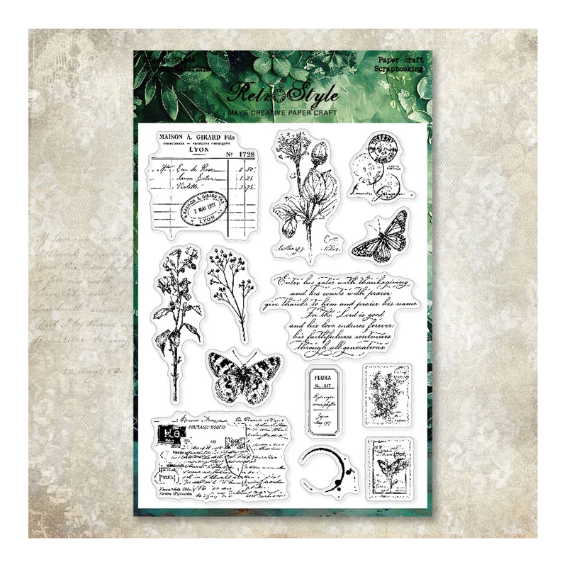 Poppy Crafts Stamps #782 - Botanical Postcards