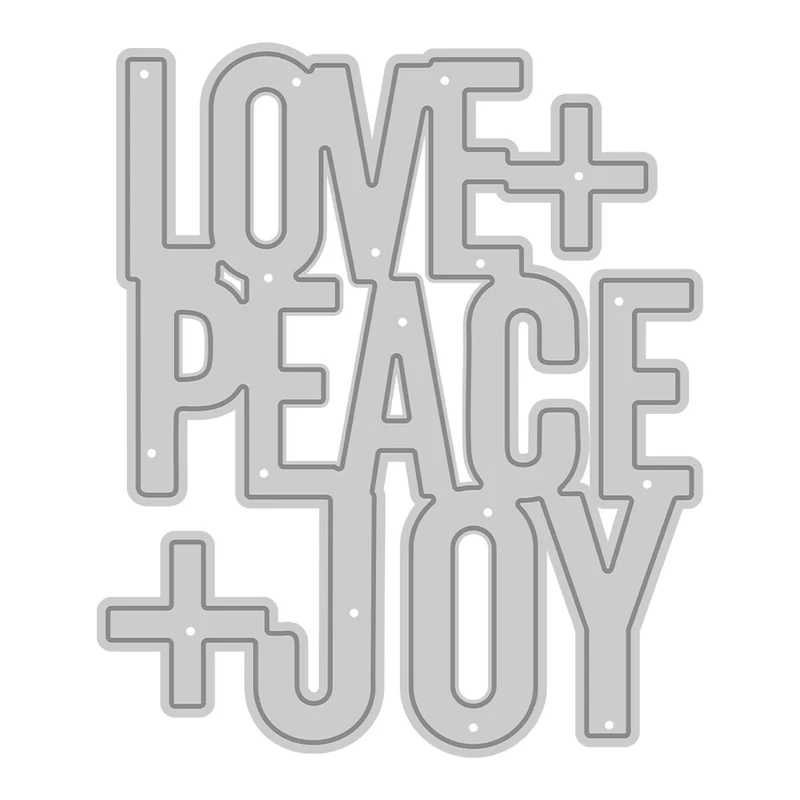 Poppy Crafts Cutting Dies #1486 - Love Peace Joy