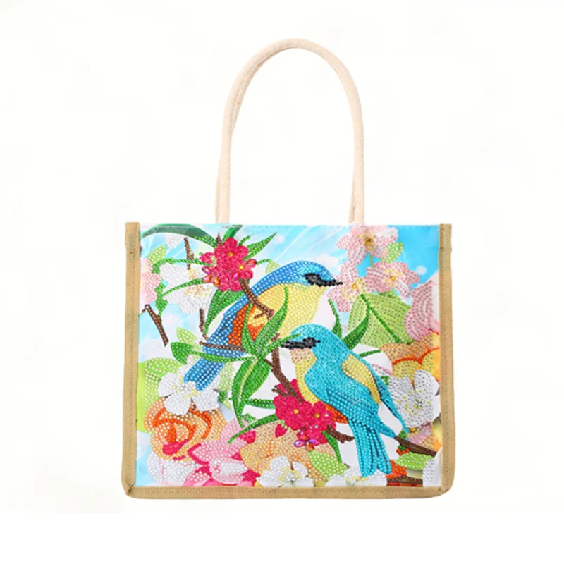 Poppy Crafts Diamond Art Tote Bag Kit #31 - Colourful Hummingbirds