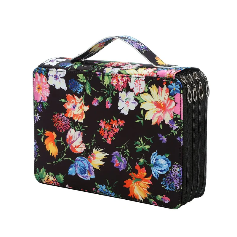 Poppy Crafts Pencil Case #34 - Midnight Bloom - 200 Slots