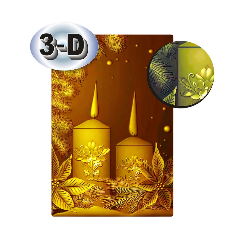 Poppy Crafts 3D Embossing Folder #339 - Christmas Candles & Foliage