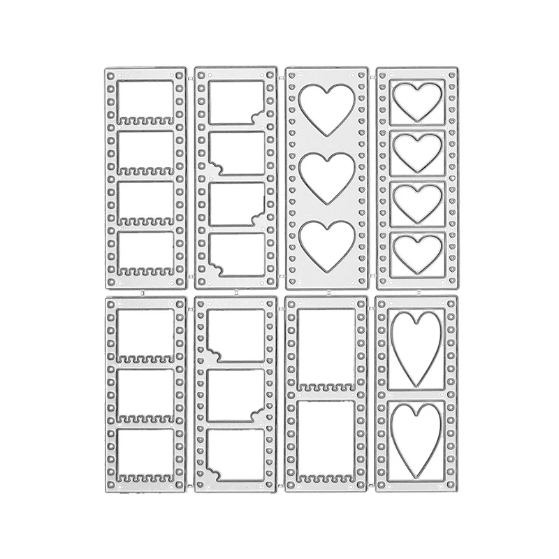 Poppy Crafts Cutting Dies #1786 - Film Strip & Heart Frames