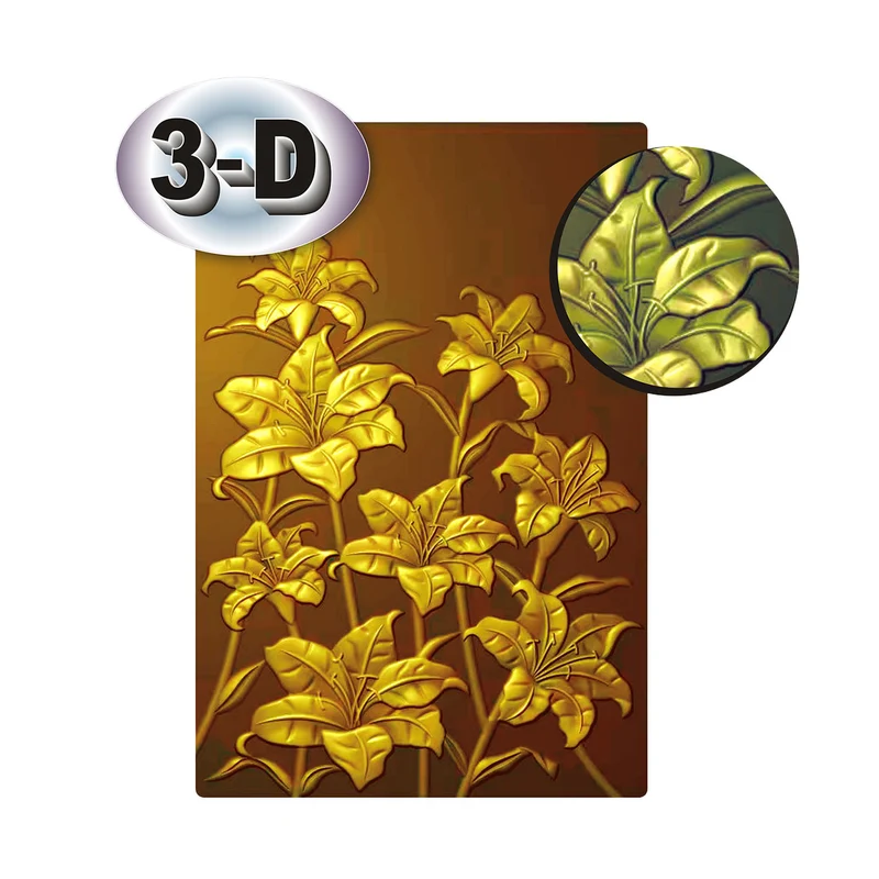 Poppy Crafts 3D Embossing Folder #334 - Lily Flowers