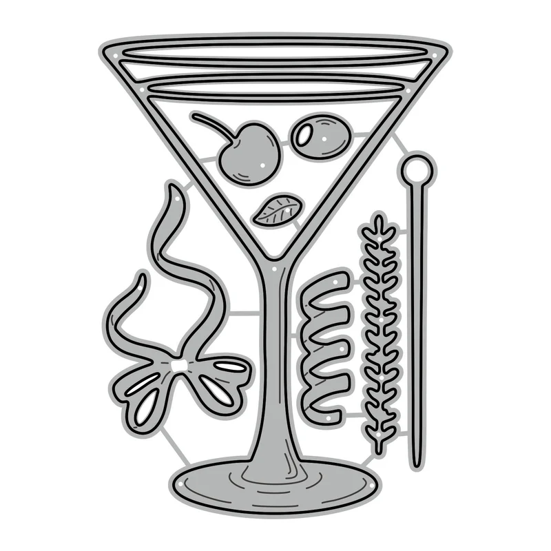 Poppy Crafts Cutting Dies #1440 - Cocktail Glass
