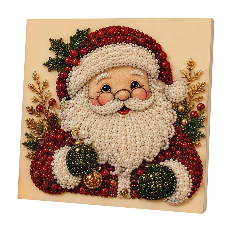 Poppy Crafts Pearl Art Kit #71 - Festive Santa Claus