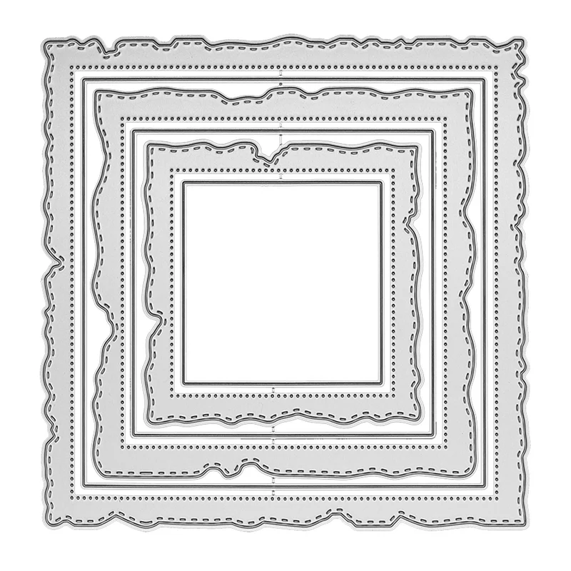 Poppy Crafts Cutting Dies #1546 - Torn Edge Square Frames