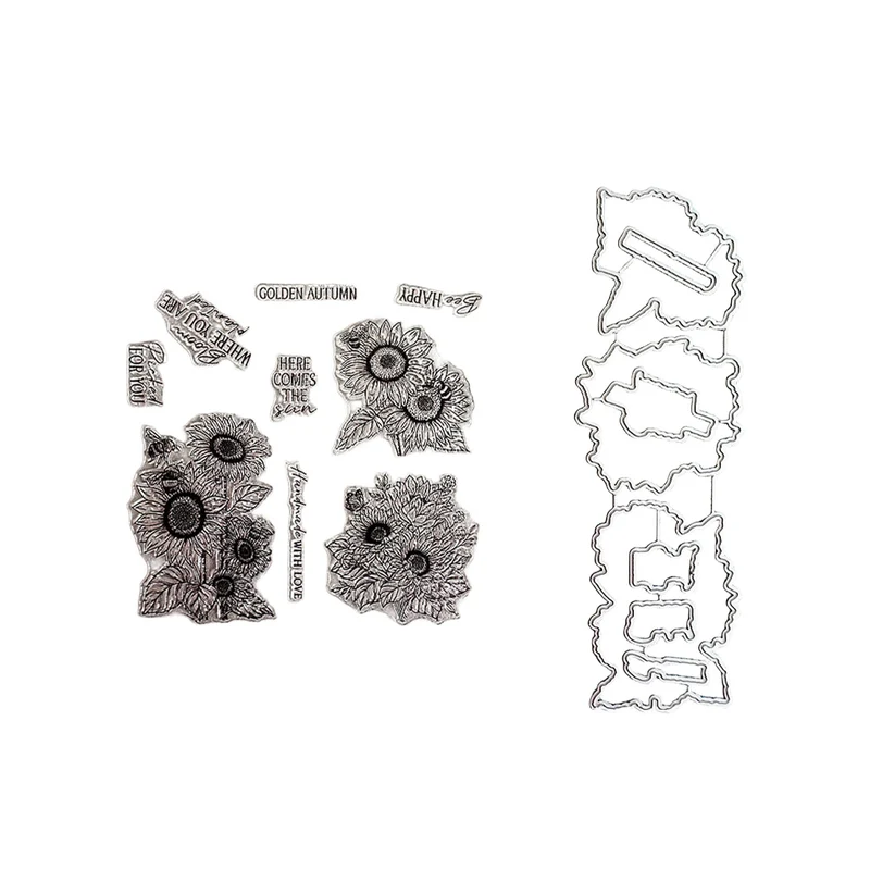 Poppy Crafts Cutting Dies & Stamp Set #259 - Sunflower Garden