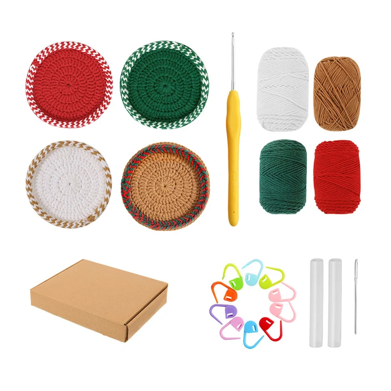 Poppy Crafts Learn to Crochet Kit #80 - Christmas Coasters