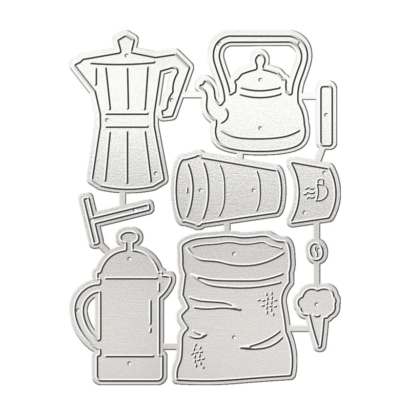Poppy Crafts Cutting Dies #1755 - Coffee & Tea Set