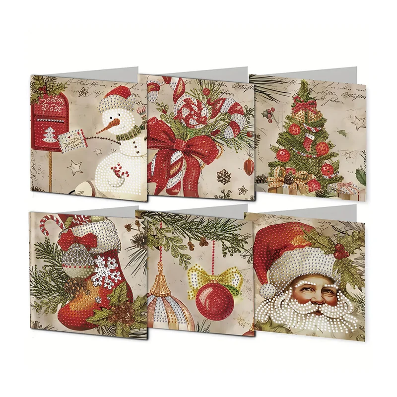 Poppy Crafts Diamond Art Greeting Card Kit #105 - Vintage Christmas