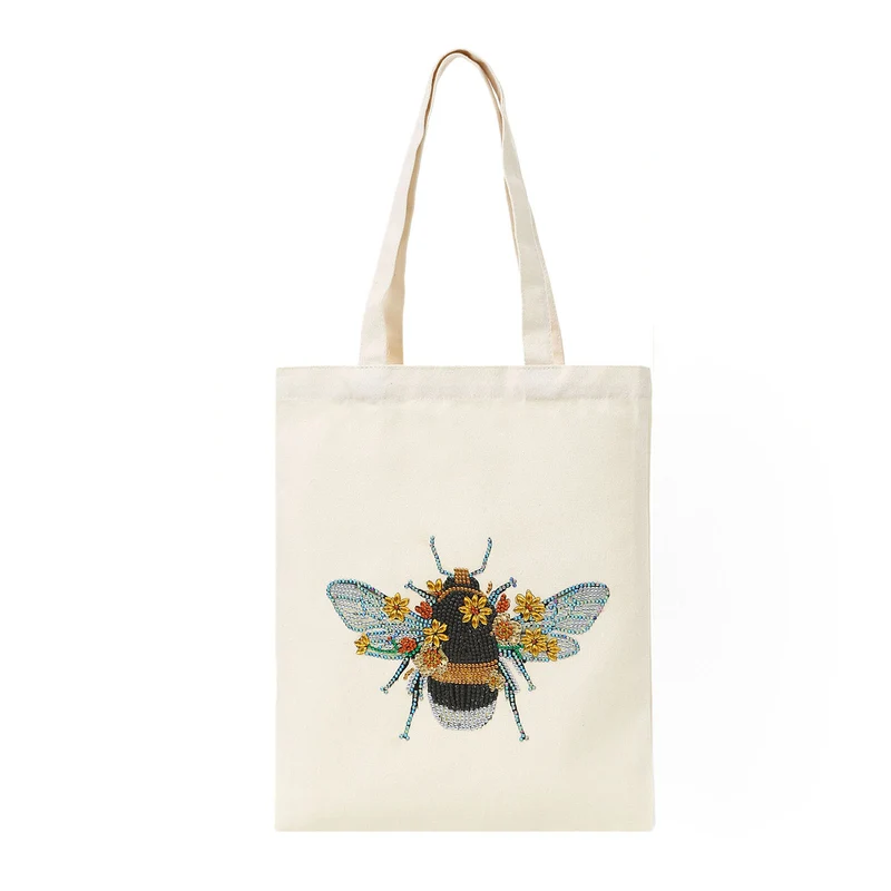 Poppy Crafts Diamond Art Tote Bag Kit #24 - Floral Bee