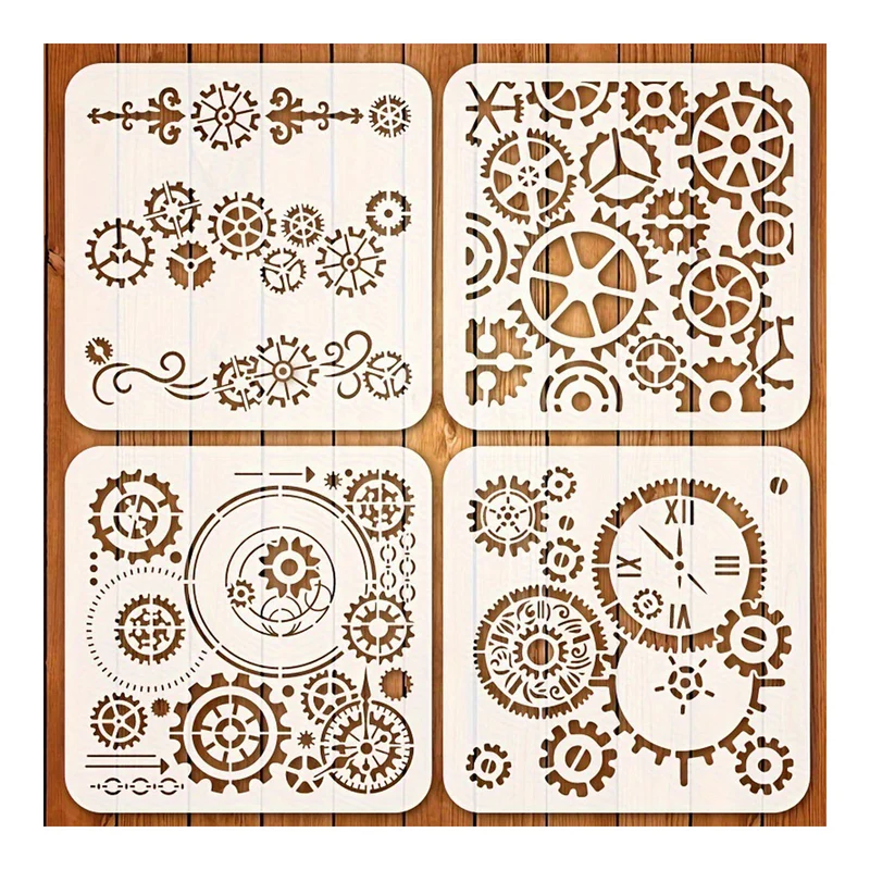 Poppy Crafts Stencil Kit #164 - Steampunk Gears