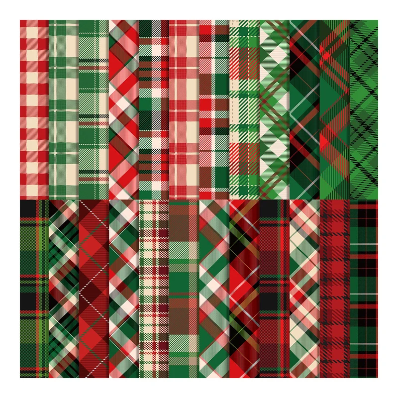 Poppy Crafts 12" x 12" Paper Pack #197 - Christmas Plaid