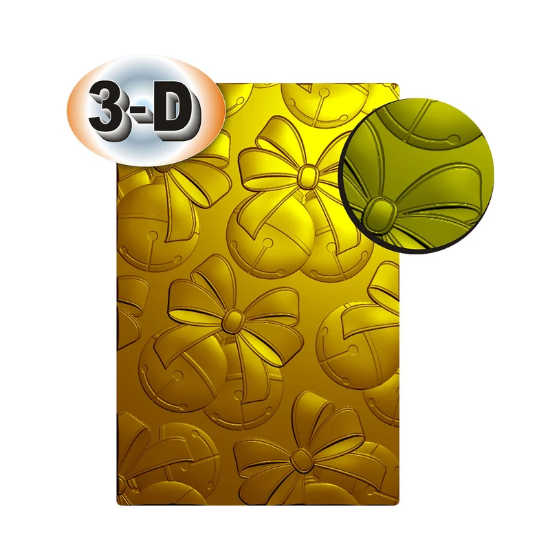 Poppy Crafts 3D Embossing Folder #329 - Christmas Bells & Bows