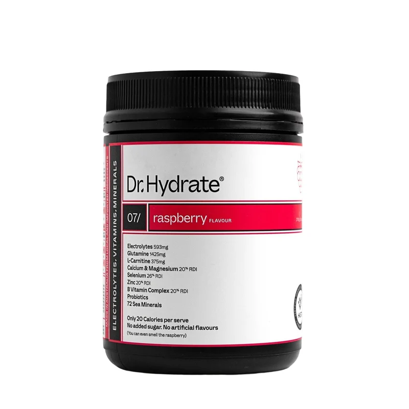 Dr. Hydrate Hydration Mix Jar 270g Raspberry (30 serves)