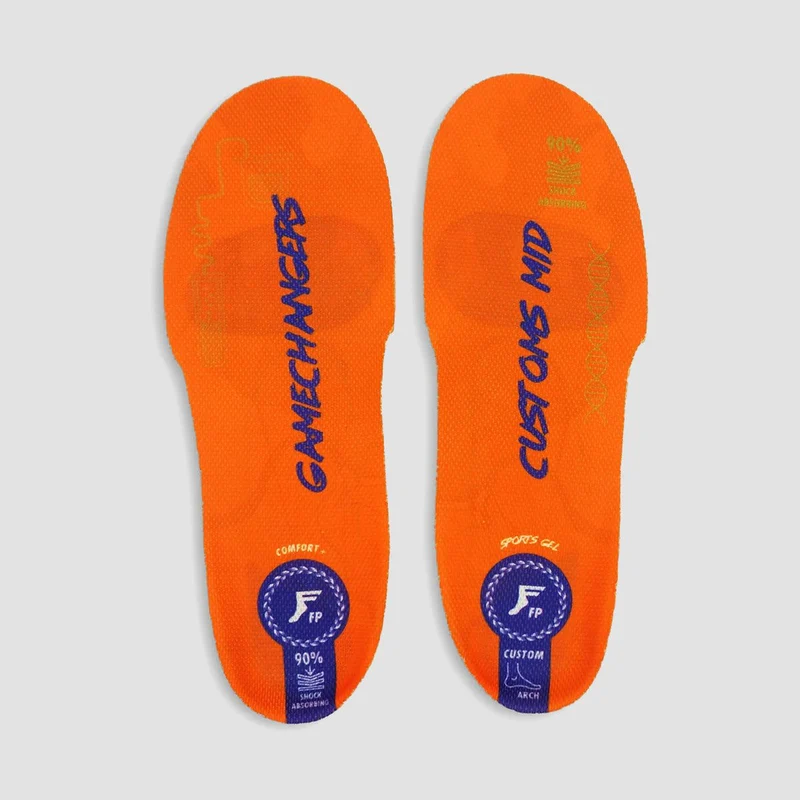 Footprint Gamechanger Elite Custom Orthotic Sport Gel Mid Insoles Orange 10.5-11uk / Orange