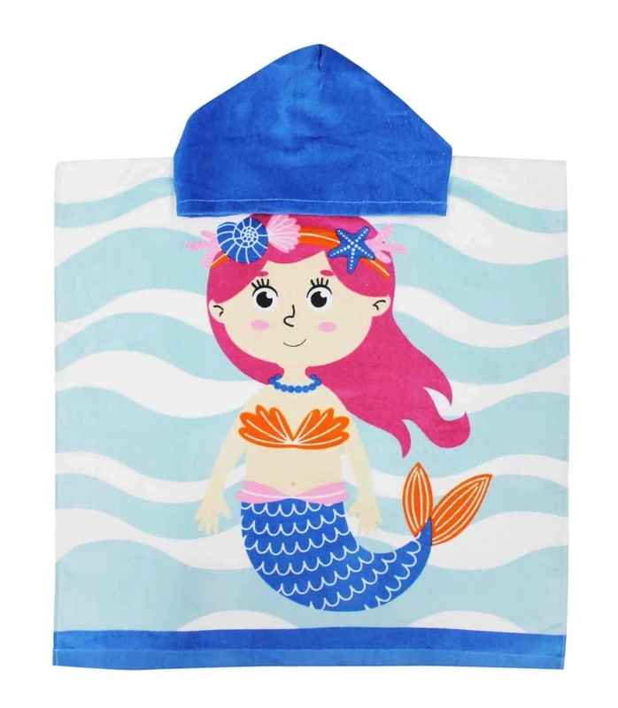 Onkaparinga Kids Hooded Beach Towel - Mermaid Mermaids / OS