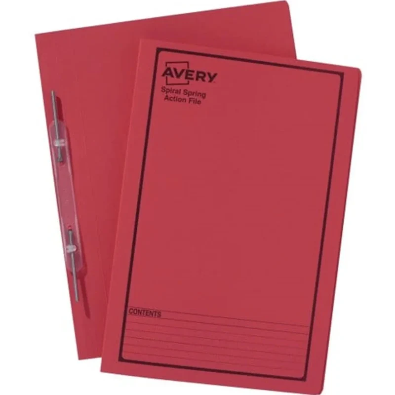 Avery 88544 Spiral Spring Action File Foolscap Red Pack 5 SuperOffice