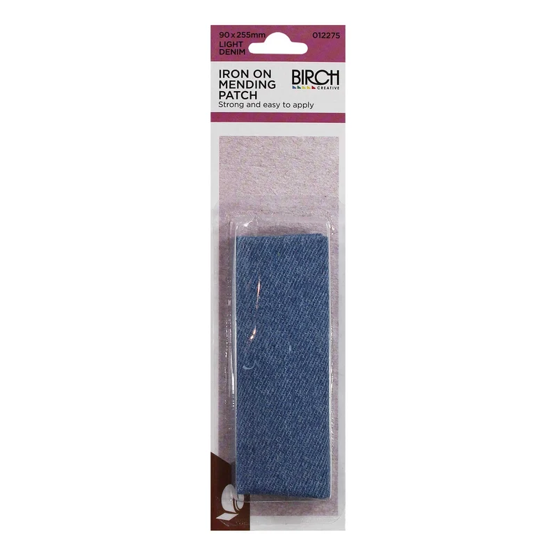 Birch Iron On Mending Patch Light Denim / 90 x 255mm / One Size