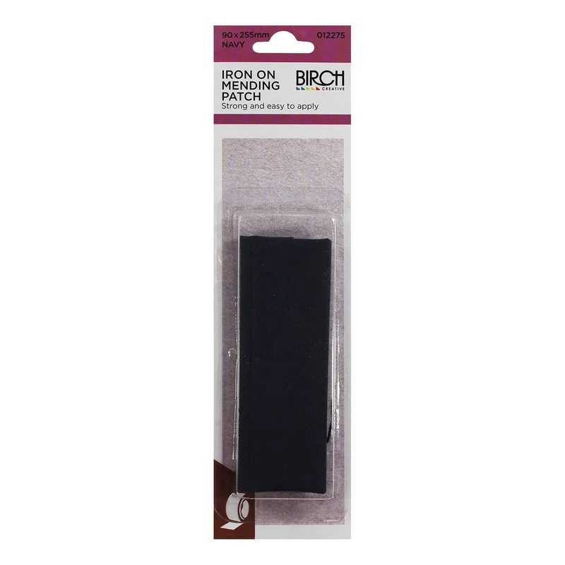 Birch Iron On Mending Patch Navy / 90 x 255mm / One Size