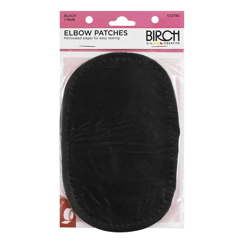 Birch Elbow Patches Faux Leather Black / OS