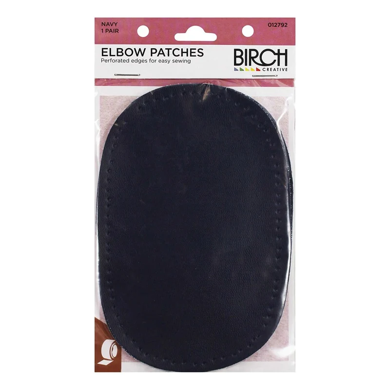 Birch Elbow Patches Faux Leather Navy / OS