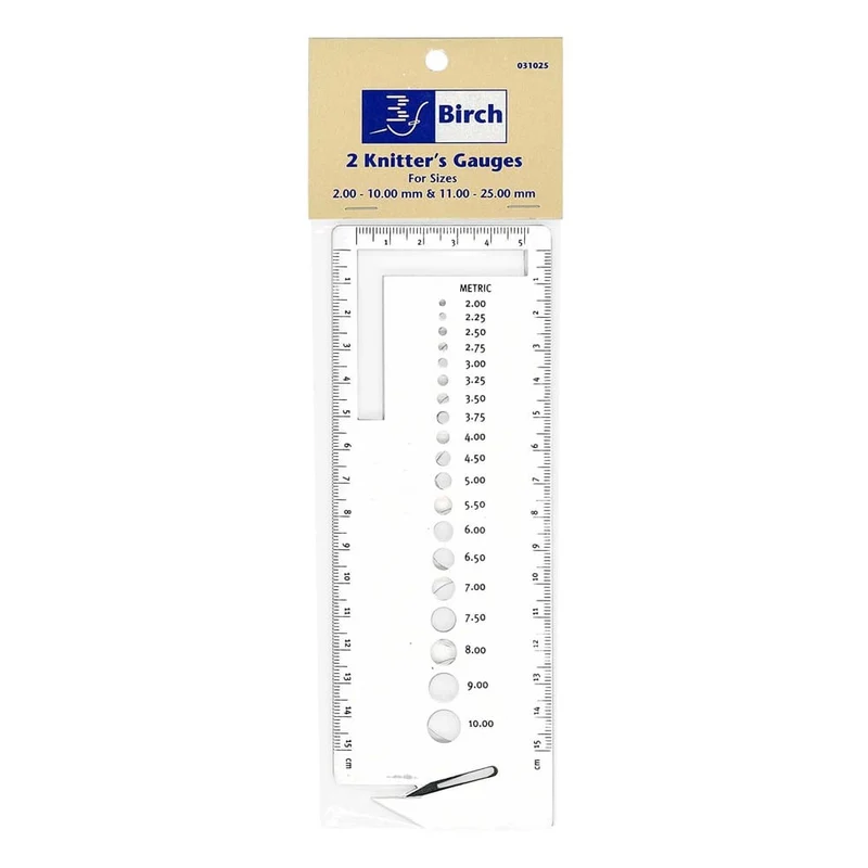 Birch Knitters Gauge Set White / OS