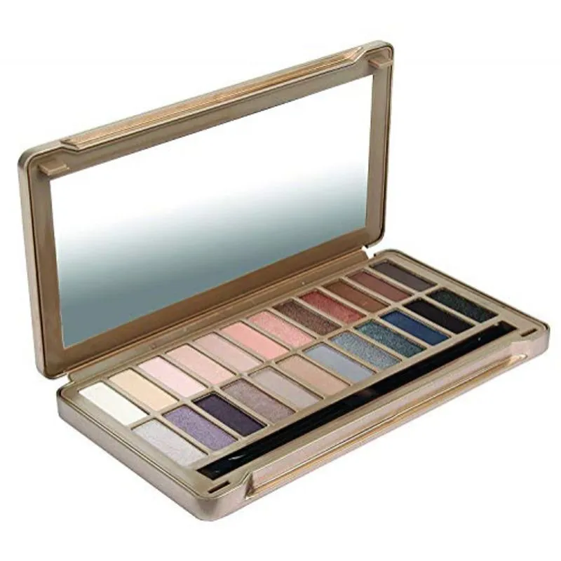 Bys Nude Exposed Eyeshadow Palette, 24 Cores Em Kit De Lata Com Espelho - Tons De Matte &amp; Metálico Altamente Pigmentados