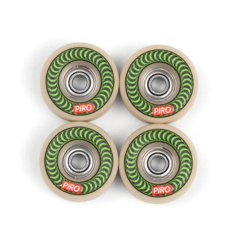 Piro Green Spiral Performance Fingerboard Wheels - Tan
