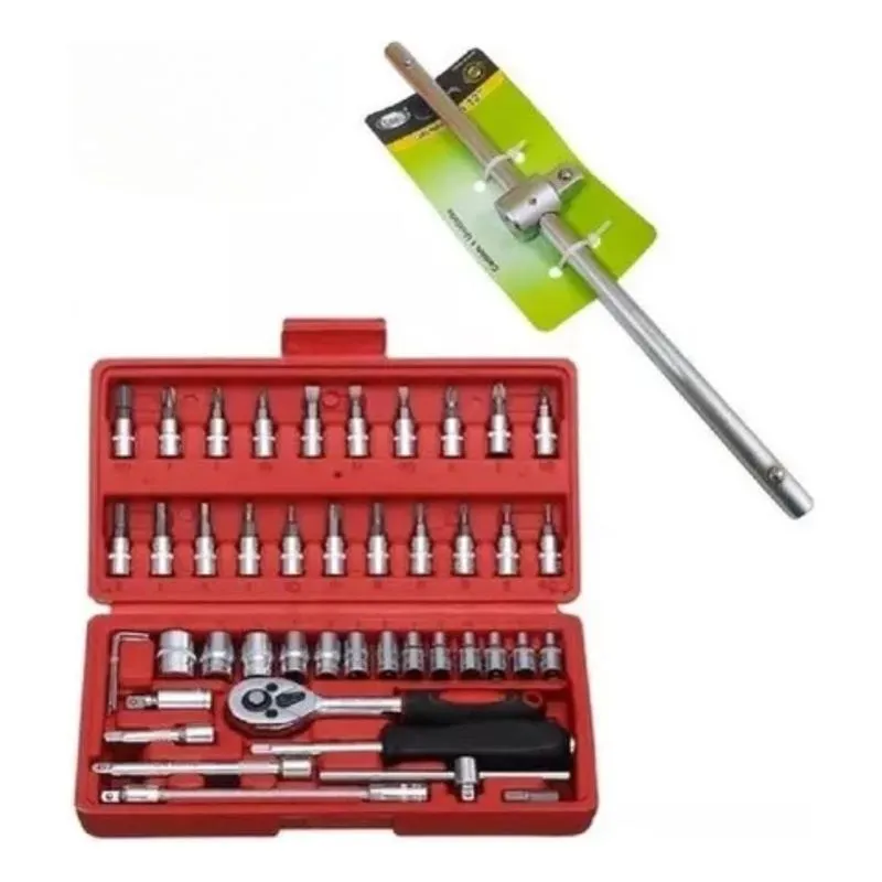 Kit Cabo De Força De 1/2 Idea + Maleta Soquetes 46 Peças