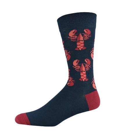 Bamboozld Mens Leroy Bamboo Socks (BBS18LEROY) Navy/Red R7-11