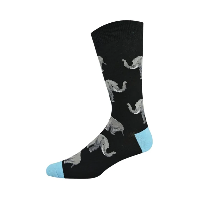 Bamboozld Mens Elephant Bamboo Socks (BBS17ELEPHR) Black/Blue 7-11