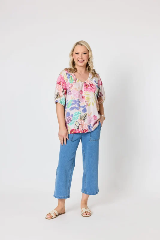 Gordon Smith Womens Desert Rose Floral Print Top Pink/Multi / M/12