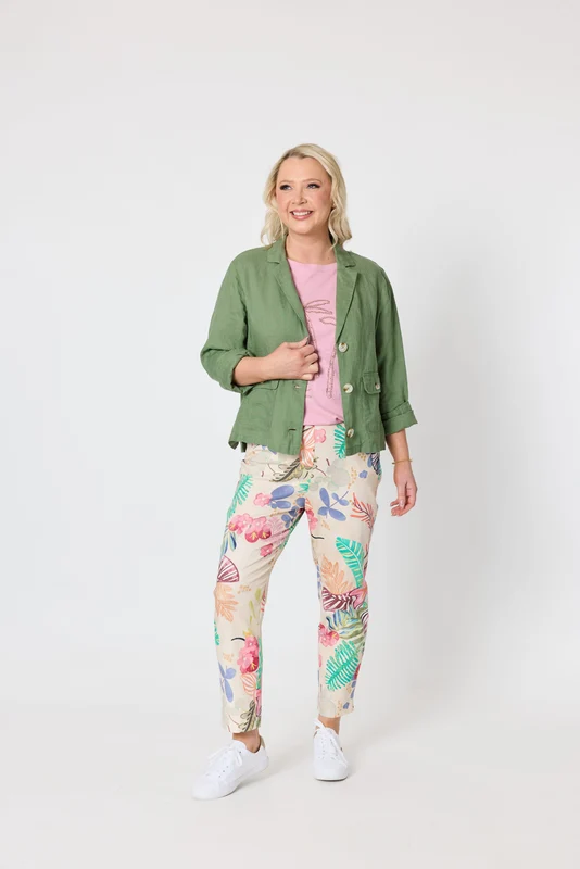 Gordon Smith Womens Desert Rose Floral Print Slim Leg Pant Pink/Multi / S/10
