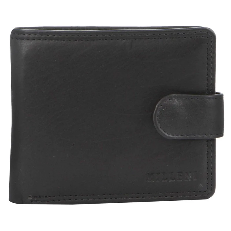 Milleni Men's Leather Tab Cash/Card RFID Protected Wallet 11x9.5cm Black Orquestra