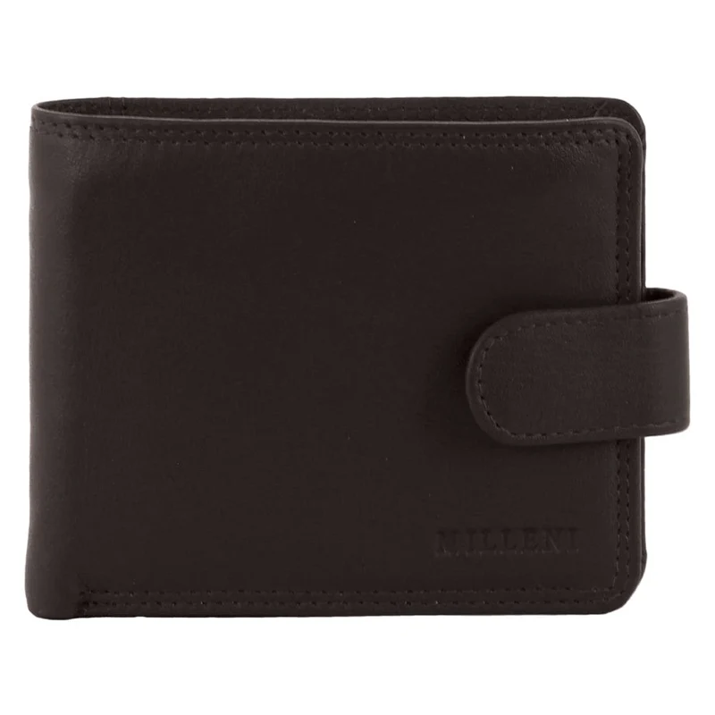 Milleni Men's Leather Tab Cash/Card RFID Protected Wallet 12cm Brown Orquestra