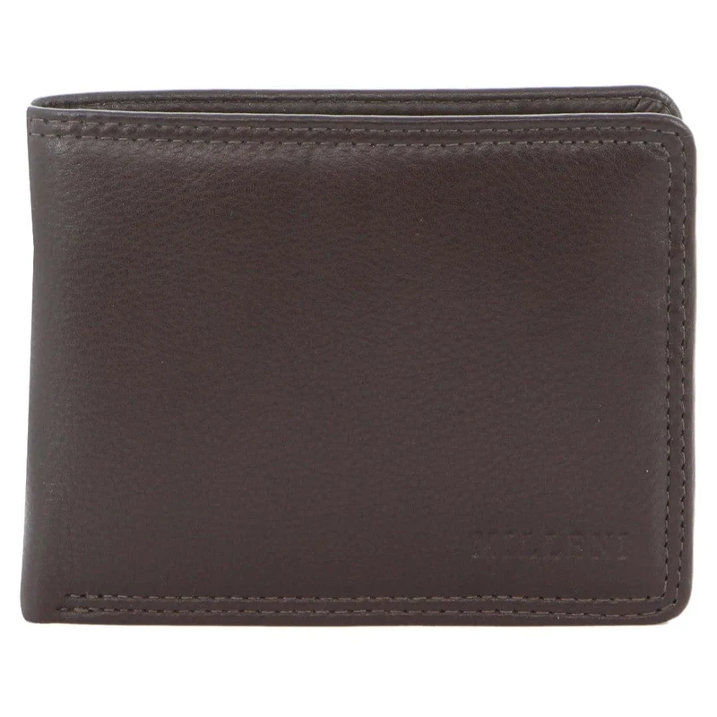Milleni Men's Leather Card/Cash RFID Protected Tab Wallet 11cm Brown Orquestra