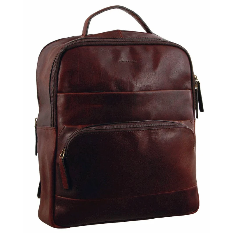 Pierre Cardin Rustic Leather Business Backpack/Computer Bag 30x36cm Chestnut Orquestra