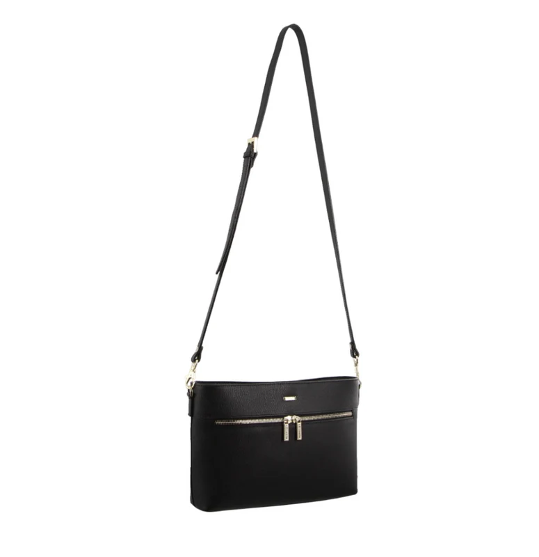 Morrissey Italian Structured Leather Cross Body Handbag (MO3028) Bag - Black Boutique Retailer