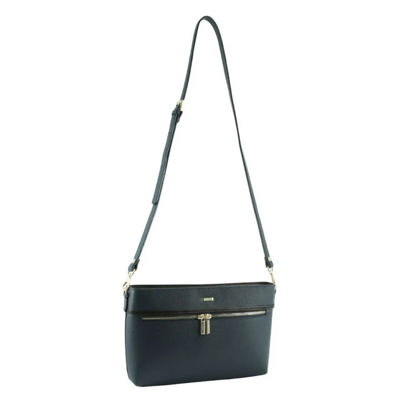 Morrissey Italian Structured Leather Cross Body Handbag (MO3028) Bag - Navy Boutique Retailer